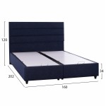 Κρεβάτι μπλε ύφασμα με αποθηκευτικό χώρο eloise